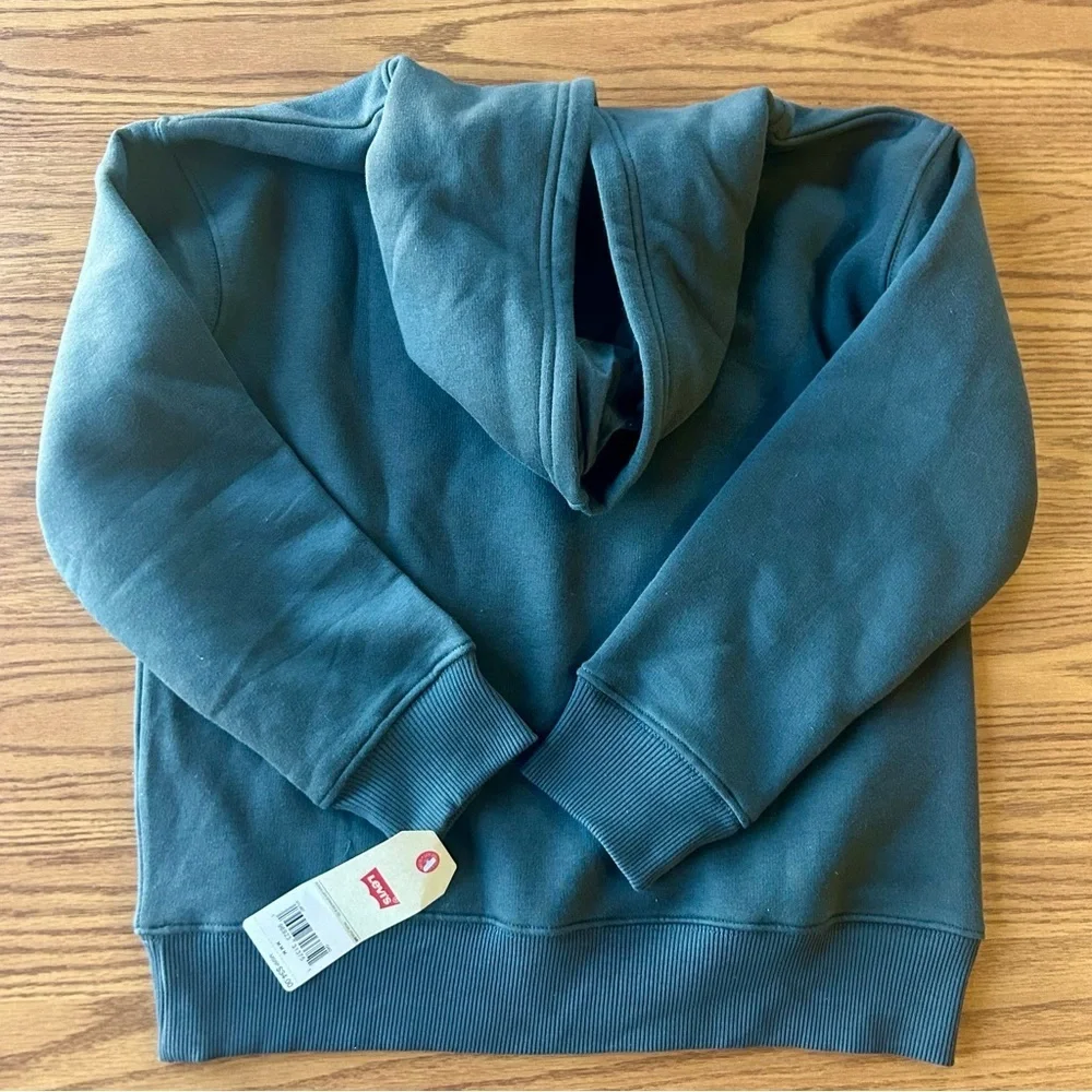 Levi’s Kids Pullover Hoodie Medium (10–12) — Dark Green, New with Tags